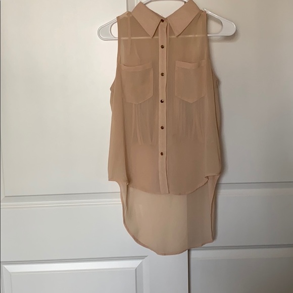 Buckle cream fringe vest - Picture 1 of 3